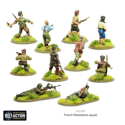 Warlord 402215502 Bolt Action French Resistance Squad