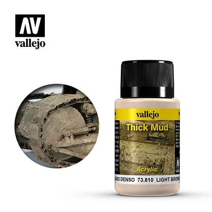 Vallejo 73810 Weathering Effects Light Brown Thick Mud 40ml