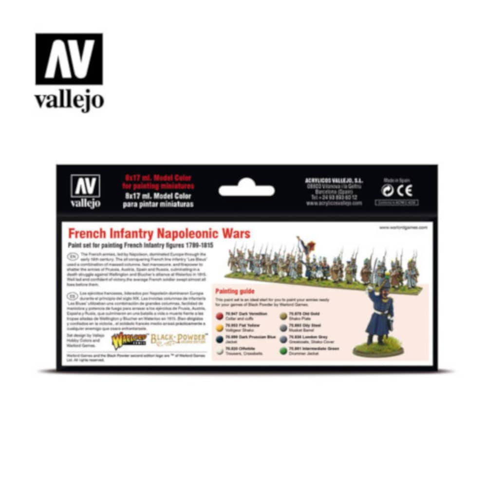 Vallejo Model Color Paint Set 164 - French Infantry Napoleonic Wars (70.164)